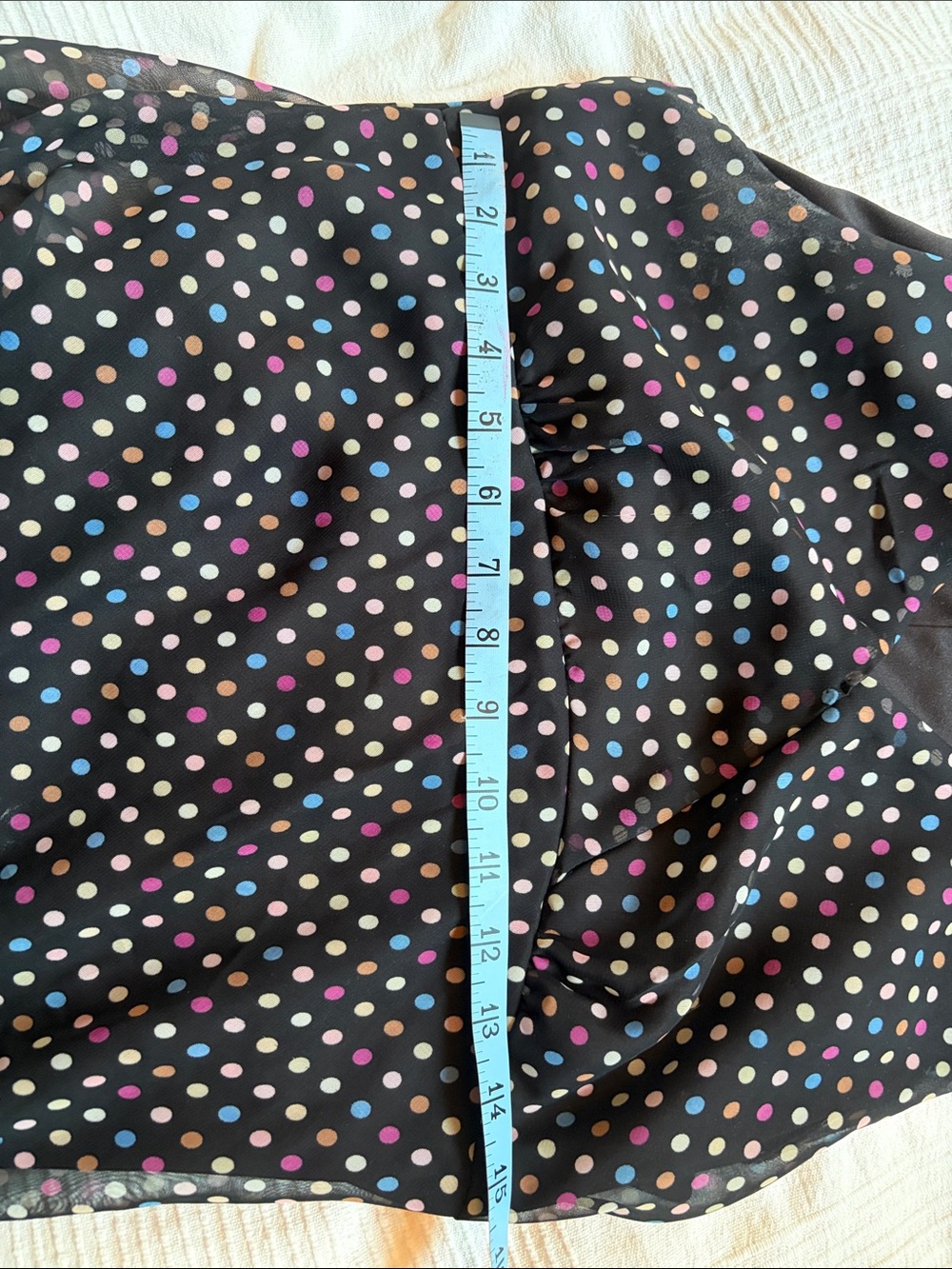 Sleeveless Black Dress with multicolor polka dots - Picture 6 of 6